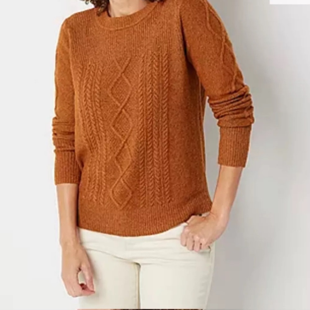 St. John's Bay Women's Cowl Neck Sweater - Tan